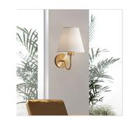 ElektraH Moderne Applique Murale Industriel,E27 Lampe Murale Intérieur Abat-jour en Tissu Blanc Eclairage de Murale Vintage,17*23cm
