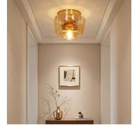 ElektraH Plafonnier Moderne Ambre,16cm Lampe de Plafond Intérieur Creatif en Verre E27 Luminaire Plafonnier Vintage pour Salon Entre