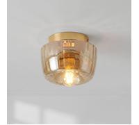 ElektraH Plafonnier Moderne en Verre Ambre,16cm Lampe de Plafond Vintage Creatif E27 Suspension Plafonnier Style Nordique