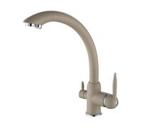 ElektraH Robinet Cuisine Cuivre Mitigeur Cuisine Haute Pression Col de Cygne Robinet De Cuisine d'évier Pivotant à 360° Jaune