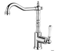 ElektraH Robinet de Cuisine Antique Mitigeur Robinet de Cuisine en Laiton Rotatif à 360 ° Chaud et Froid(Chrome)