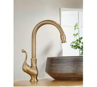 ElektraH Robinet de Cuisine Bronze Antique Mitigeur Monocommande D'évier Cuisine Laiton Rétro Rotatif à 360° Haut Robinet