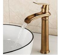 ElektraH Robinet de Lavabo Haut Doré Mitigeur Vasque à Poser Robinetterie Salle de Bain Chaud et Froid Réglable Cuivre Doré