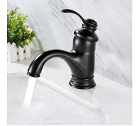ElektraH Robinet Salle Bain Cascade Noir Mat Mitigeur Lavabo Cascade en Laiton Robinet de Lavabo avec Chaude et Froide Réglable G3/8