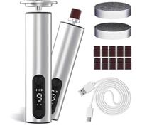 Elektrischer Hornhautentferner 2-en-1 Fuß & Nagelpflege USB-C Schnellladung 9-Stufen, Vor-/Rücklauf, affichage numérique, fonction mémoire