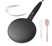 Elektrischer Pfannkuchenbereiter - Instant Crêpe Maker Antihaft 7,8 Zoll 600W | Grillplatte Elektrische Crepes Automatische Temperaturregelung 110V 220V | Schüssel Schneebesen Schaufel Inklusiv
