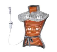 Elektrisches Heizkissen für Rücken, Nacken & Schulter - 2 Massage-Motoren - Abschaltautomatik - Schnelles Aufheizen - Weiches Flanell - Ideal als Rückenwärmer & Nackenheizkissen - Pfauengrün - 24×35