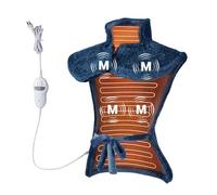 Elektrisches Heizkissen für Rücken, Nacken & Schulter - 2 Massage-Motoren - Abschaltautomatik - Schnelles Aufheizen - Weiches Flanell - Ideal als Rückenwärmer & Nackenheizkissen - Pfauengrün - 24×35