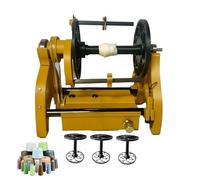 Elektrisches Spinnrad, Wollspinnmaschine, 12-V-Automatik-Strickgarnwickelmaschine, Vorwärts- und Rückwärtslauf/max. 800 U/min, leicht zerlegbar, 113 g Garnkapazität zum Weben und Mischen, gelb