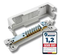 Elektro Butler Rail d'équilibrage de potentiel - Rail de mise à la terre - plombable - 9 connecteurs - Gris