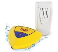 ELEKTROBOCK Alarme de piscine ELBO-073 - Détecteur de mouvement flottant avec sirène 95dB, l'eau bouge - le récepteur radio déclenche une alarme forte, installation facile, IP67, pour toutes piscines