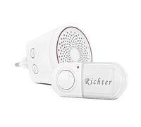 Elektrobock BZ40 Kit de sonnette de porte sans fil étanche IP64 avec portée de 150 m, 1 émetteur et 1 récepteur, 36 mélodies, 4 niveaux de volume