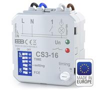 ELEKTROBOCK CS3-16 Interrupteur temporisé| Relais temporisé 230 V 16 A | Relais Multifonctionnel avec 8 Fonctions | Commande de Ventilateurs et de Pompes de Circulation