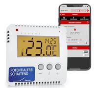 ELEKTROBOCK PT14-NP-P WiFi - Thermostat d'ambiance Wi-FI Intelligent 230 V - Contrôle du Chauffage par Application - Montage en saillie - 16 A sans potentiel - Programmes hebdomadaires réglables et