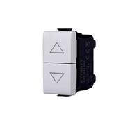 Elektronova Bouton double 1P+1P montants (pas verrouillé) compatible Bticino Matix couleur blanche - Pack 1 pièce