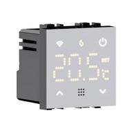 Elektronova Chronomètre Thermostat connecté WiFi Tuya encastrable Module programmable 2P 240 V écran Tactile rétroéclairé Couleur Blanche Compatible sur Supports Bticino Living