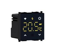 Elektronova Chronomètre Thermostat connecté WiFi Tuya encastrable Module programmable 2P 240 V écran Tactile rétroéclairé Couleur Noire Compatible sur Supports Bticino Matix