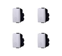 Elektronova Commutateur bipolaire 2P 16A 0-1 compatible Bticino Matix couleur blanche - Lot de 4