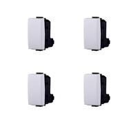 Elektronova Interrupteur unipolaire 1P 16A, compatible Bticino Matix, 1 module, couleur blanche, lot de 4 pièces