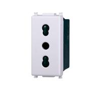Elektronova Prise bipasso 2P+T 10/16A 250V Blanc compatible Vimar Plana 2001
