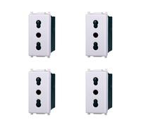 Elektronova Prise bipasso 2P+T 10/16A 250V Blanc compatible Vimar Plana Kit 4 pièces 2001