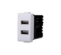 Elektronova Prise chargeur double USB Type-A compatible Bticino Matix 5Vdc 2.1A couleur blanche - Paquet 1 pièce