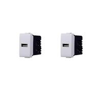 Elektronova Prise chargeur USB Type-A compatible Bticino Matix 5Vdc 2.1A couleur blanche - Lot de 2