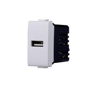 Elektronova Prise chargeur USB Type-A compatible Bticino Matix 5Vdc 2.1A couleur blanche - Paquet de 1 pièce