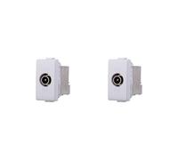 Elektronova Prise TV et satellite directe connecteur mâle compatible Bticino Matix couleur blanche - Lot de 2