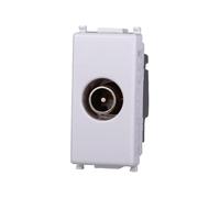 Elektronova Prise TV Passante Mâle Blanc Compatible Vimar Plana 2253