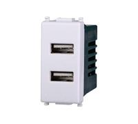 Elektronova Prise USB double type A 5 V 2,1 A chargeur blanc compatible Vimar Plana Chargeur 2402
