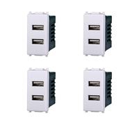 Elektronova Prise USB double type A 5 V 2,1 A chargeur blanc compatible Vimar Plana Kit 4 pièces 2402