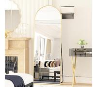 Elemango Miroir de Sol Cintré 162,6 x 53,3 cm - Mural Intégral Avec Cadre en Aluminium - À Poser ou Suspendre pour Chambre à Coucher, Salon - Doré