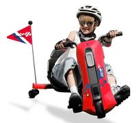 ELEMARA Kart Electrique avec Vitesse sans Pas, 12V Drift Kart électrique pour Enfants avec Siège Réglable, Karting Electrique avec Musique, Bluetooth, Lumière, pour Enfant âgé de 6 à 14 Ans, Rouge