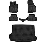 Element 3D Lot de Tapis de Sol en Caoutchouc et Tapis de Coffre pour VW T-ROC | Année de Construction 2017-2025 | Position supérieure du Plancher de Chargement ! | Tapis de Sol de Voiture 100% sur