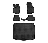 Element 3D - Lot de Tapis en Caoutchouc et Tapis de Coffre - Convient pour Skoda Karoq - Année de Construction 2017-2025 - Position inférieure au Plancher de Chargement et Banquette arrière Varioflex