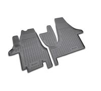 Element Tapis de Sol sur Mesure en Caoutchouc Compatible avec VW Transporter T5 Tapis Voiture en Caoutchouc, Noir