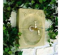 Élément AQUA rose en pierre reconstituée pour robinet extérieur.