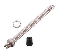 Élément Chauffant À Immersion 1"BSP 1,5 KW 2,5 KW 3,5 KW 4,5 KW 5,5 KW 220 V, Élément De Chauffe-eau À Filetage DN25 For Chaudière, SUS304 Avec Joint En Silicone(Silver,4.5KW)