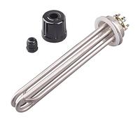 Élément chauffe-eau, 2 "tri pince 64mm bride puissance 220v / 380v 3kw 4.5kw 6kw 9kw 12kw sus304 élément chauffant for l'eau avec capuchon et pointe(Black,4.5KW)