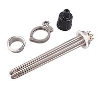 Élément chauffe-eau, 2 "tri pince 64mm bride puissance 220v / 380v 3kw 4.5kw 6kw 9kw 12kw sus304 élément chauffant for l'eau avec capuchon et pointe(Argento,3kw)