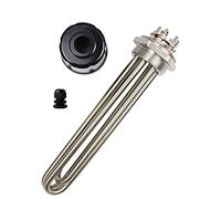 Élément chauffe-eau, 220 v/380 v DN40 1.5 "BSP thermoplongeur élément chauffant électrique instantané chauffe-réservoir d'eau(220v,9KW 370mm)