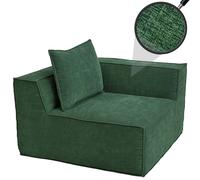 Élément d'angle/accessoire pour canapé HWC-O54, fauteuil lounge Fauteuil rembourré Accoudoir, tissu/textile (300 g/m²) 63 x 97 x 97 cm vert