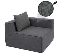 Élément d'angle/accessoire pour canapé HWC-O54, fauteuil lounge Fauteuil rembourré Accoudoir, tissu/textile (300 g/m²) 63 x 97 x 97 cm gris foncé
