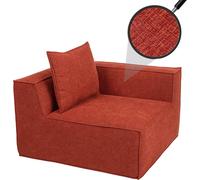 Elément d'angle/accessoires pour canapé HWC-O54, fauteuil lounge fauteuil rembourré accoudoir, tissu/textile (300g/m²) 63x97x97cm ~ terracotta