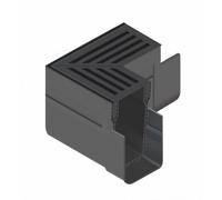 Elément d'angle pour caniveau avec grille alu - noir - Slimline ACO