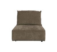 Élément de canapé 1 place en tissu côtelé vert, modulable, assise relax - Zuiver, Hunter element - 100x99x87 cm