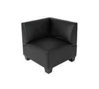 Élément de coin Lyon, système modulaire, similicuir noir