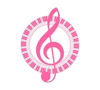 Élément de conception musicale, motif de rouleau de piano sous diverses formes, conception graphique de logo musical Stickers gravés 64x82.4cm Multicolore Rose