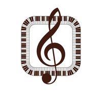 Élément de conception musicale, motif de rouleau de piano sous diverses formes, conception graphique de logo musical Stickers gravés 52x66.7cm Fourni avec un kit de film de transfert Café